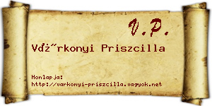 Várkonyi Priszcilla névjegykártya